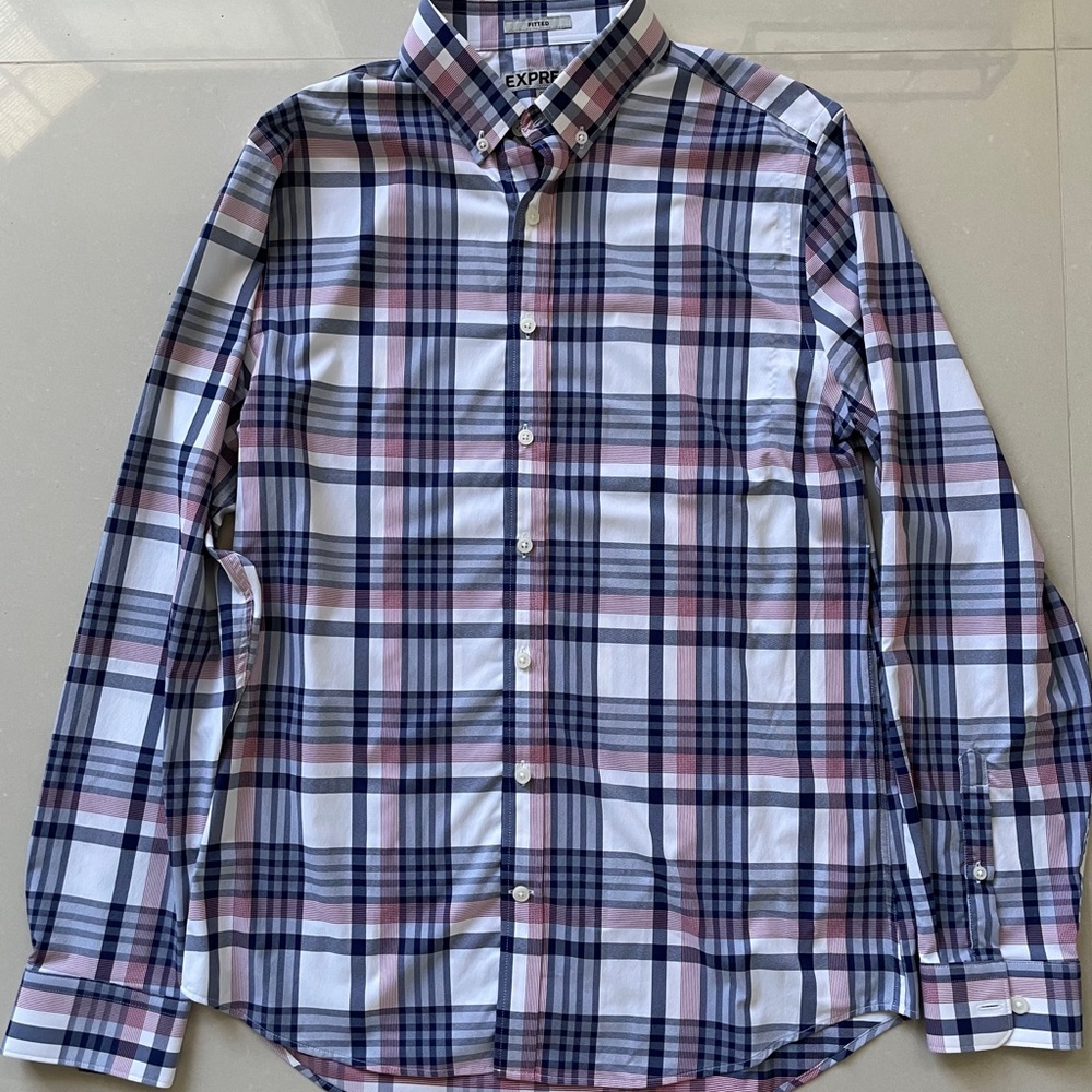 Express Men’s Plaid Dress Shirt